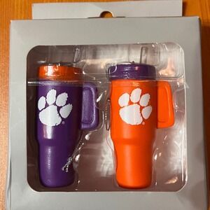 The Memory Company Colossal Tumbler‎ Ornaments 2 Pack Set Clemson Paw